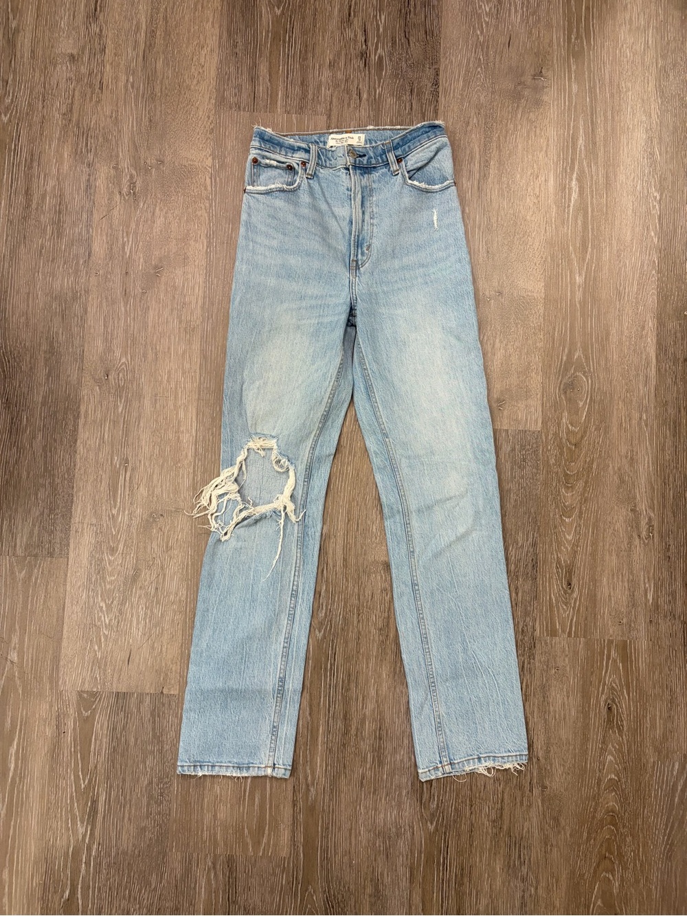 Abercrombie Light Blue Distressed High-Rise Women's Jeans